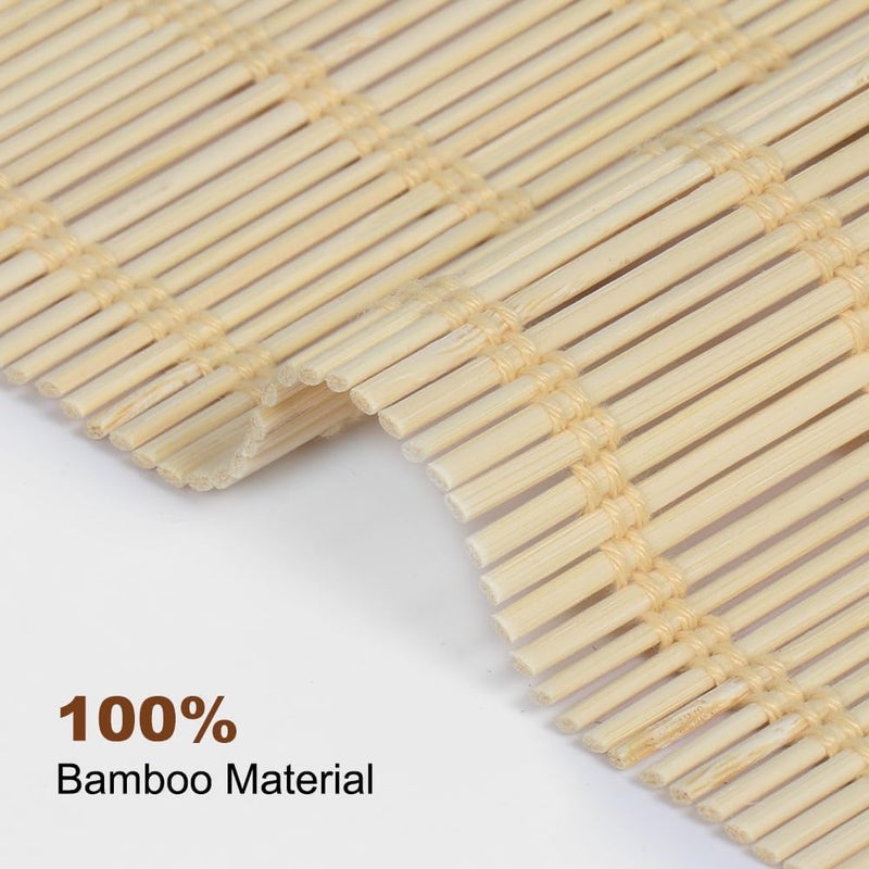 LUCKUP Cordless Bamboo Roman Shades, Light Filtering Bamboo Blinds for Windows Indoor, UV Protection Natural Roll up Roman Shades 44" Wx64 H, Natural - Image 3